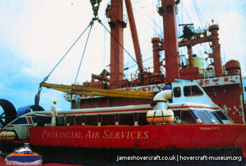 AP1-88 hovercraft - shipping Tenacity -  (credit: The <a href='http://www.hovercraft-museum.org/' target='_blank'>Hovercraft Museum Trust</a>).